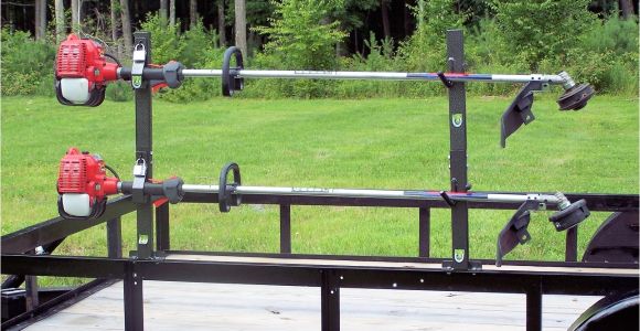 Weedeater Rack for Trailer Trimmer Lockable Landcape Trailer Rack 2 Place Pack Em Racks