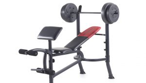Weight Bench Sears Weider Pro 265 Standard Bench with 80 Lb Vinyl Weight Set