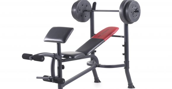 Weight Bench Sears Weider Pro 265 Standard Bench with 80 Lb Vinyl Weight Set