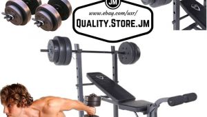 Weight Sets with Bench Weight Bench Set Press with Weights and Bar Dumbells Adjustable Gym
