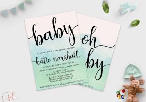 What is A Sprinkle Shower Oh Baby Baby Shower Invitation Mint Green Watercolor Invite