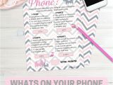 What is A Sprinkle Shower Pink Elephant Girl What S On Your Phone Baby Shower Game Cards