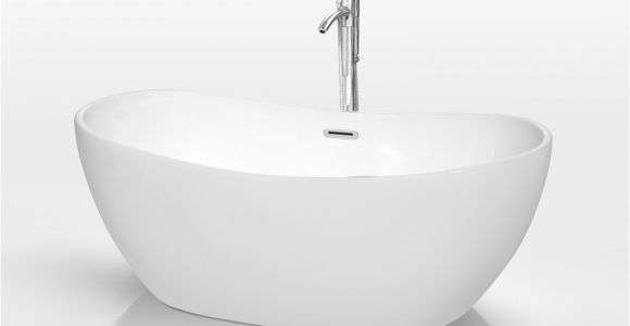 What is Freestanding Bathtub 60" Freestanding Bathtub In White with Floor Mounted Faucet