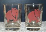 Where to Buy Decorative Shot Glasses Vintage Barware Federal Glass Co Pink Elephant Double Shotglasses