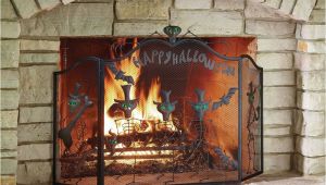 Where to Buy Fireplace Accessories Near Me the Halloween Fireplace Screen Hammacher Schlemmer Mid Summer