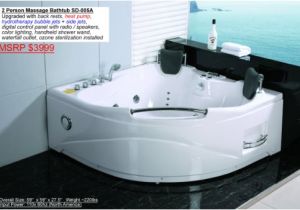 Whirlpool Bathtub Heater 2 Person Whirlpool White Corner Bathtub Spa with 11