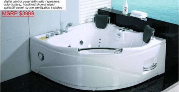Whirlpool Bathtub Heater 2 Person Whirlpool White Corner Bathtub Spa with 11