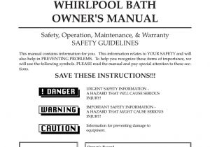 Whirlpool Bathtub Instructions Whirlpool Maax Pearl Hot Tub User Manual