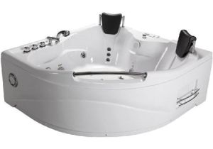 Whirlpool Bathtub Jet Spa 2 Person Bathtub White Corner Fitting Unit Jetted