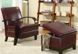 White Accent Chair with Ottoman Bentwood White Leather Accent Chair with Storage Ottoman