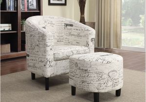 White Accent Chair with Ottoman Coaster Furniture F White Fabric Accent Chair with