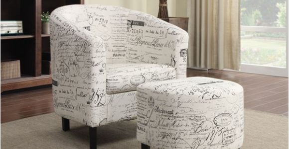 White Accent Chair with Ottoman Coaster Furniture F White Fabric Accent Chair with