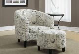 White Accent Chair with Ottoman Vintage French Fabric Accent Chair with Ottoman From