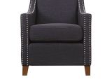 White Accent Chair with Studs Charcoal Studded Linen Arm Chair