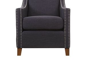 White Accent Chair with Studs Charcoal Studded Linen Arm Chair