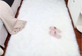 White Big Fur Rug Long Faux Fur Artificial Skin Rectangle Fluffy Chair Seat sofa Cover