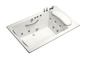 White Center Drain Bathtub Shop Kohler Riverbath Quadrangle 3 83 Foot Whirlpool Tub