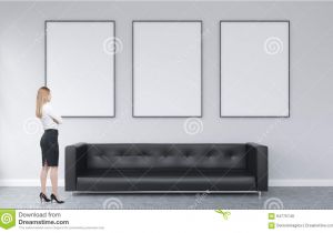 White Floor Standing Picture Frames Three Frames Over A sofa Stock Photo Image Of Dream 64775740