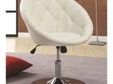 White Leather Accent Chair Canada Round Tufted Faux Leather Swivel Accent Chair In White