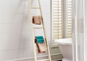 White Wooden Blanket Rack White Bath towel Ladder Pinterest Products