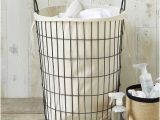 Why Were Bathtubs Lined with Linen Linen Lined Wire Hamper Round Westelmoverall Product