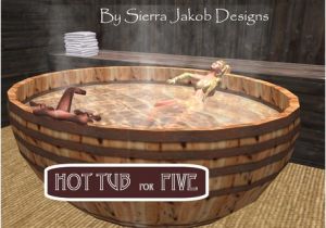 Wide Bathtubs for Sale Second Life Marketplace Bathtub Barrel Hot Tub with