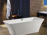 Will Bathtubs Modern 67" Bathroom Rectangle Freestanding White Acrylic Modern