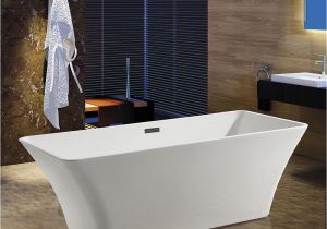 Will Bathtubs Modern 67" Bathroom Rectangle Freestanding White Acrylic Modern