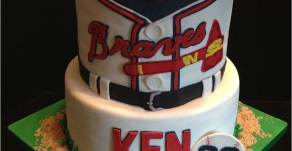 Wilton Baseball Cake Decorations atlanta Braves Baseball Birthday Cake Cap is Done with the Wilton