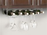 Wine and Beer Glass Rack Under Cabinet 6 Wine Bottle 6 Glass Rack 3 Channel Stainless Steel