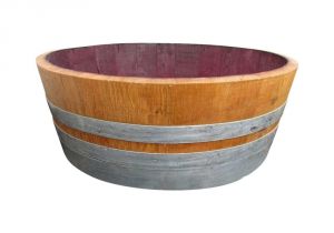 Wine Barrel Bathtub Mgp 25 In W 9 In H Oak Wood Shallow Wine Barrel with Rebuild Cedar