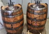 Wine Barrel Bathtub Whiskey Barrel Sink 1 2 Flat Back Hammered Copper Rustic Antique