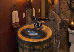 Wine Barrel Bathtub Whiskey Barrel Sink Hammered Copper Rustic Antique Bathroom Bar