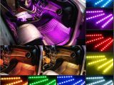 Wireless Interior Led Lights for Cars Yaphtes Car Led Strip Lights 4pcs 48 Led Multicolor with sound