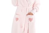 Women's Bathrobes Fleece Selena Secrets Women S Victoria Hooded Heart Fleece Robe
