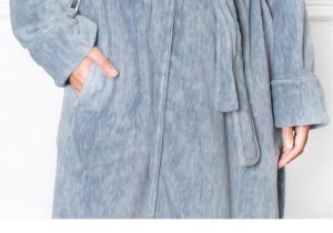 Women's Bathrobes Zipper Front Women S Fleece Robe with Hood Satin Trim Short Spa