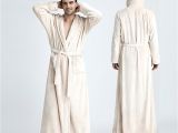 Women's Long Bathrobes Tall Men Hooded Extra Long thermal Bathrobe Plus Size Winter