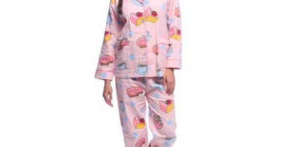 Women's Printed Bathrobes Aegean Apparel Women S Coffee & Desserts Printed Flannel
