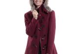 Women's Wool Bathrobes Alpine Swiss Duffy Women S Hooded Parka Fur Trim Wool Coat