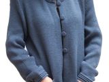 Women's Wool Bathrobes Women S soft Alpaca Wool Four button Knitted Cardigan Long