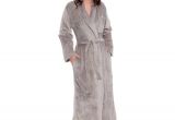 Womens Bathrobes Long Silver Lilly Silver Lilly Womens Plush Wrap Kimono Long
