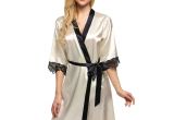 Womens Floor Length Robes Ekouaer Women Kimono Robe Knee Length Bathrobe Sexy Lingerie