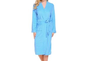 Womens Floor Length Robes Ekouaer Women Robe V Neck Kimono Sleepwear Long Sleeve Spa Midi