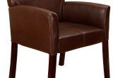 Wood and Leather Accent Chair Faux Leather Accent Chair Brown with Cherry Finish Wood