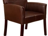 Wood and Leather Accent Chair Faux Leather Accent Chair Brown with Cherry Finish Wood