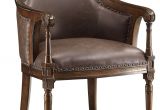 Wood and Leather Accent Chair Rich Vintage Style Accent Arm Club Chair Leather Seat