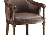 Wood and Leather Accent Chair Rich Vintage Style Accent Arm Club Chair Leather Seat