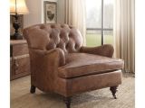 Wood and Leather Accent Chair Shop Wood & Leather Accent Chair Retro Brown Free