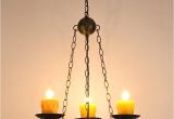 Wood Lights Candles Vintage Wood Metal Pendant Lamp Antique Candle Resin Suspension