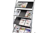 Wood Rotating Magazine Rack Alba Large Mobile Literature Display 5 Levels Work tools Pinterest